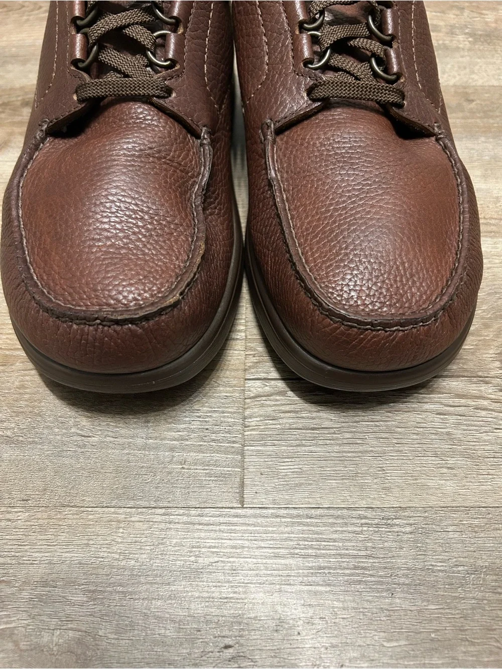 SAS Men's Size 12 Wide Brown Leather Casual Lace-Up Orthopedic Comfort Shoes USA